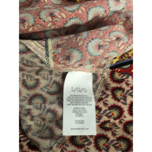 CAbi Poet Jacket Coat Patchwork Belted Pockets Boho Flowy SZ L - Picture 12 of 13